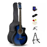 38 Inch Wooden Folk Acoustic Guitar - Blue